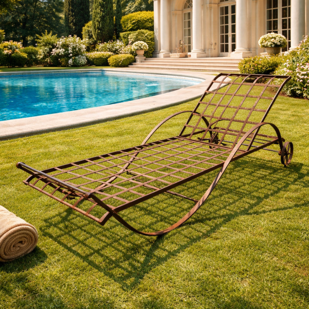 Lettino reclinabile in ferro